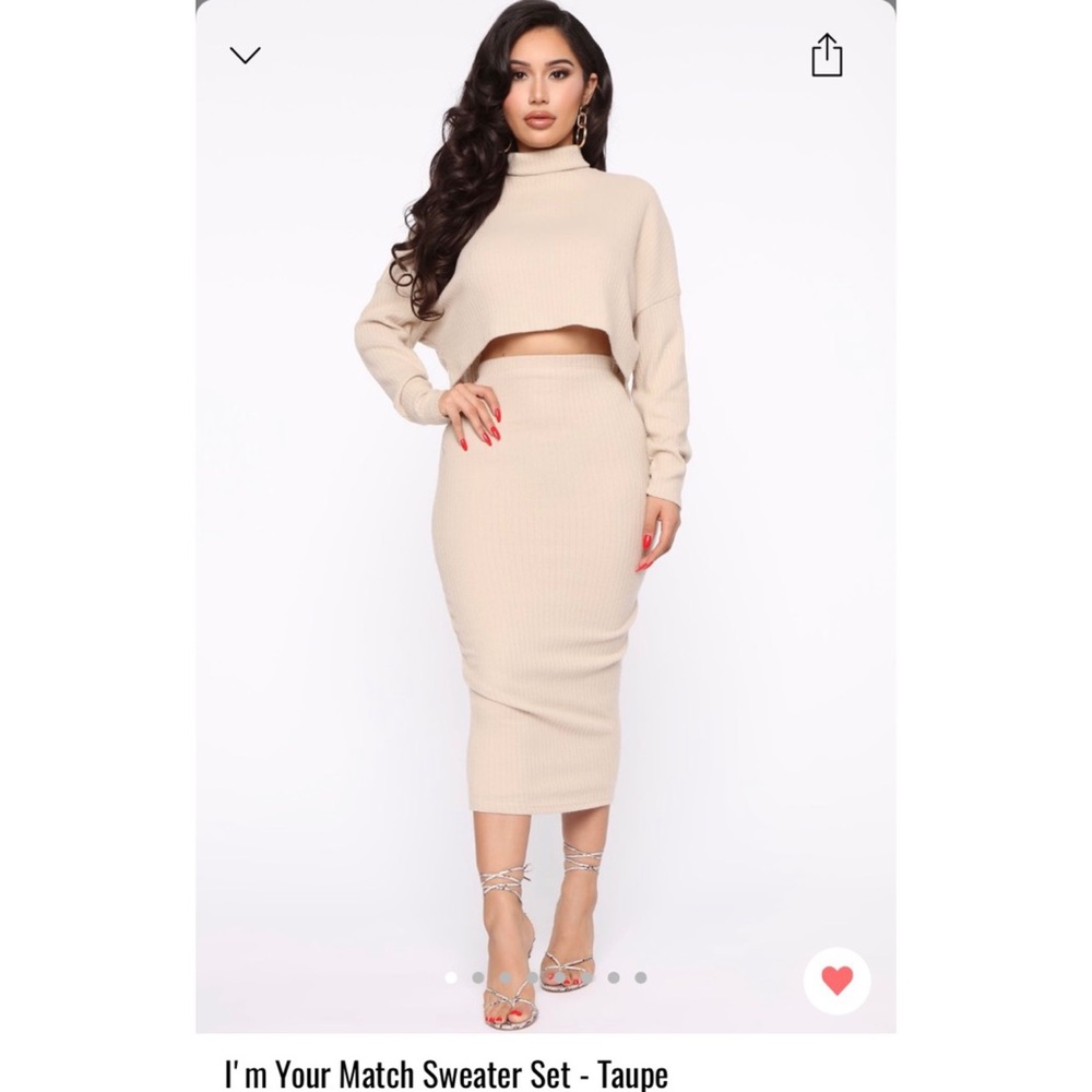 “I’m your match” 2 Piece Sweater Set- Taupe
